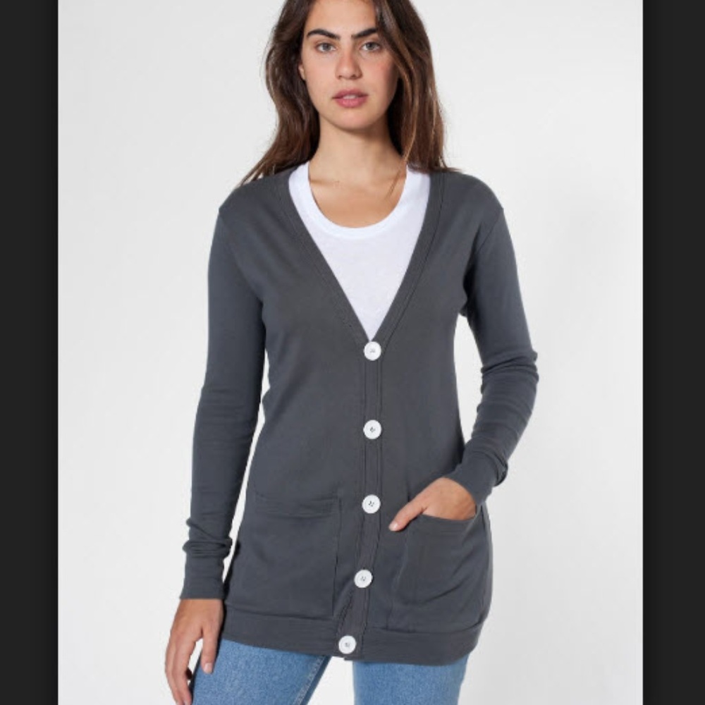 American Apparel Oversized Cotton Pocket Cardigan